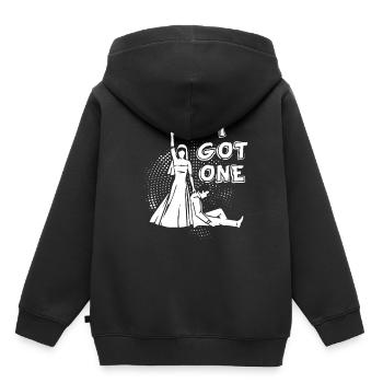 J'ai un mariage de bachelorette mariée - Sweat Premium à capuche enfant bio - noir - Dos - AI Model Kid Male (0cm)