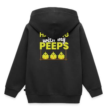 Pendaison de Pâques drôle avec mes poussins mignons Peeps - Sweat Premium à capuche enfant bio - noir - Dos - AI Model Kid Male (0cm)