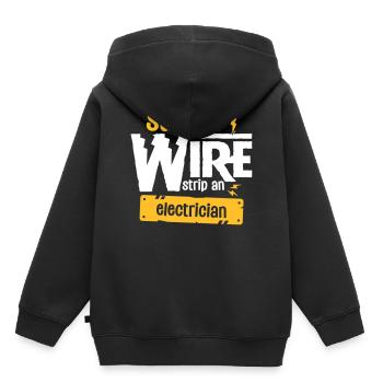 Save A Wire Strip An Electrician - Funny Electric - Kinder Premium Organic Hoodie - Schwarz - Hinten - AI Model Kid Male (0cm)