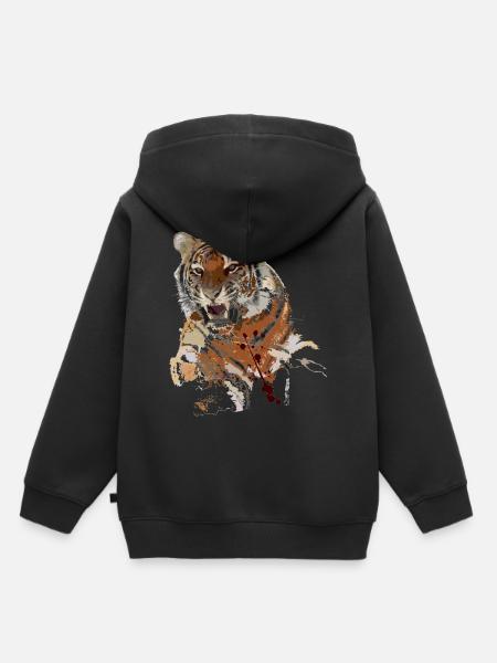 Tiger - Kinder Premium Organic Hoodie - Schwarz