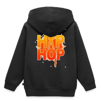 Hip hop - Sweat Premium à capuche enfant bio - noir - Dos - AI Model Kid Male (0cm)