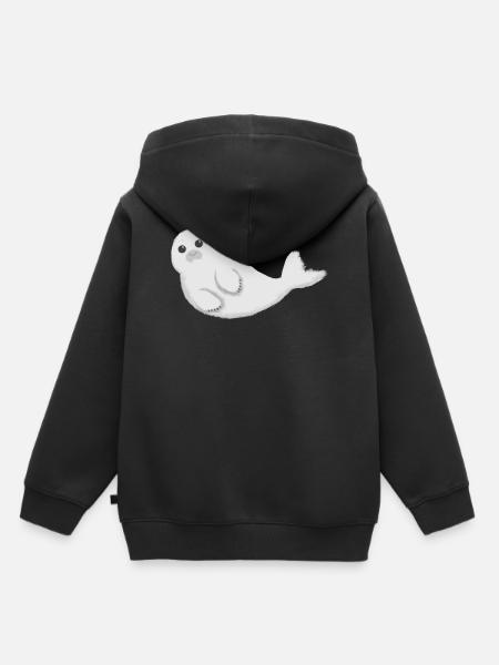 Phoque phoque - Sweat Premium à capuche enfant bio - noir