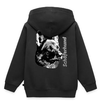 Chien de berger,Chien de chien,Chien de garde,Chiens - Sweat Premium à capuche enfant bio - noir - Dos - AI Model Kid Male (0cm)