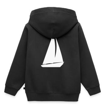 Segelschiff - Kinder Premium Organic Hoodie - Schwarz - Hinten - AI Model Kid Male (0cm)
