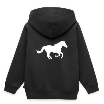 cheval - Sweat Premium à capuche enfant bio - noir - Dos - AI Model Kid Male (0cm)