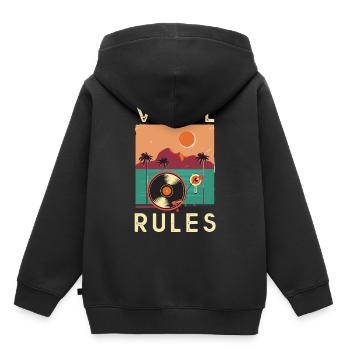 Vinyl Dj Musik Sound Disco Sommer Geschenk Hip Hop - Kinder Premium Organic Hoodie - Schwarz - Hinten - AI Model Kid Male (0cm)