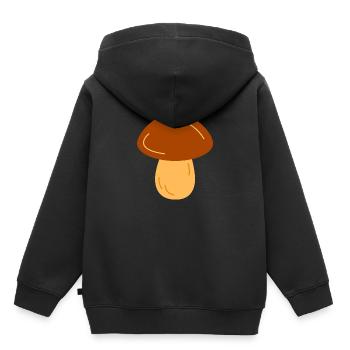 champignon - Sweat Premium à capuche enfant bio - noir - Dos - AI Model Kid Male (0cm)