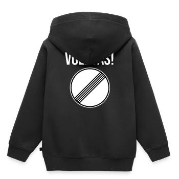 Signe de la manette des gaz illimitée - Sweat Premium à capuche enfant bio - noir - Dos - AI Model Kid Male (0cm)