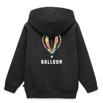 Heißluft Ballon - Kinder Premium Organic Hoodie - Schwarz - Hinten - AI Model Kid Male (0cm)