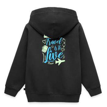 Reisen - Kinder Premium Organic Hoodie - Schwarz - Hinten - AI Model Kid Male (0cm)
