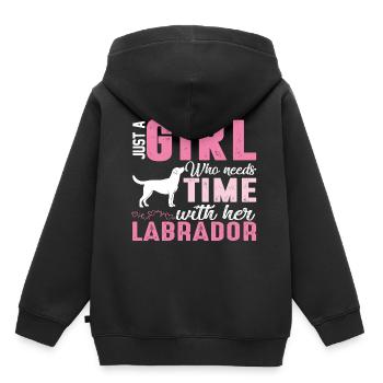 Labrador - Sweat Premium à capuche enfant bio - noir - Dos - AI Model Kid Male (0cm)