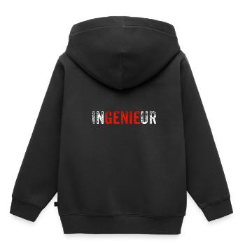Ingenieur - Kinder Premium Organic Hoodie - Schwarz - Hinten - AI Model Kid Male (0cm)
