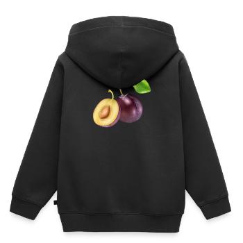 Plum Plums Picture Gift Idea - Kids Premium Organic Hoodie - black - Back - AI Model Kid Male (0cm)