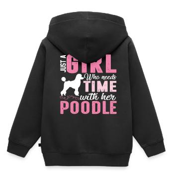 Pudel - Kinder Premium Organic Hoodie - Schwarz - Hinten - AI Model Kid Male (0cm)