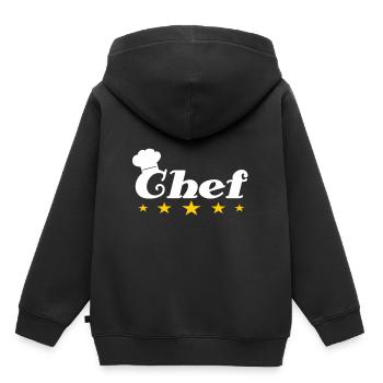 Chefkoch - Kinder Premium Organic Hoodie - Schwarz - Hinten - AI Model Kid Male (0cm)
