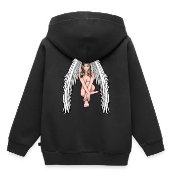 Angel Guardian Angel Fantasy Celestial Spiritual - Kids Premium Organic Hoodie - black - Back - AI Model Kid Male (0cm)