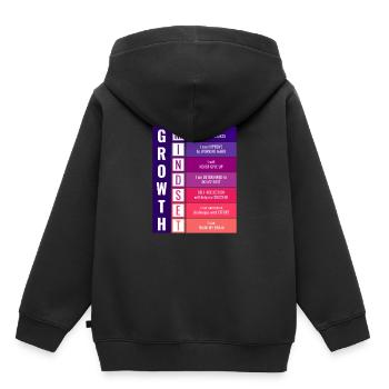 État d'esprit de croissance - Sweat Premium à capuche enfant bio - noir - Dos - AI Model Kid Male (0cm)