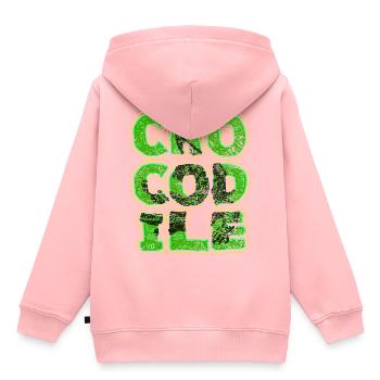 Krokodil Aligator Raubtier Reptilien Geschenk - Kinder Premium Organic Hoodie - Rosa - Hinten - AI Model Kid Female (0cm)