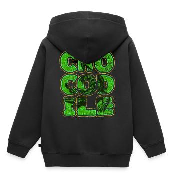 Krokodil Aligator Raubtier Reptilien Geschenk - Kinder Premium Organic Hoodie - Schwarz - Hinten - AI Model Kid Male (0cm)