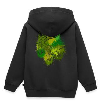 Krokodil Aligator Raubtier Reptilien Geschenk - Kinder Premium Organic Hoodie - Schwarz - Hinten - AI Model Kid Male (0cm)