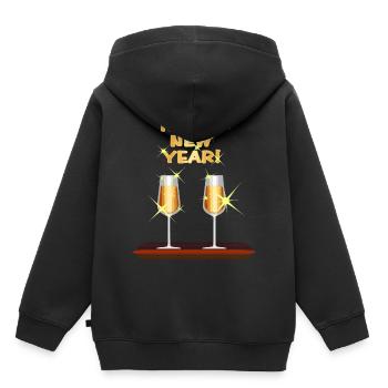 Nouvel An Cadeau du Nouvel An Minuit - Sweat Premium à capuche enfant bio - noir - Dos - AI Model Kid Male (0cm)