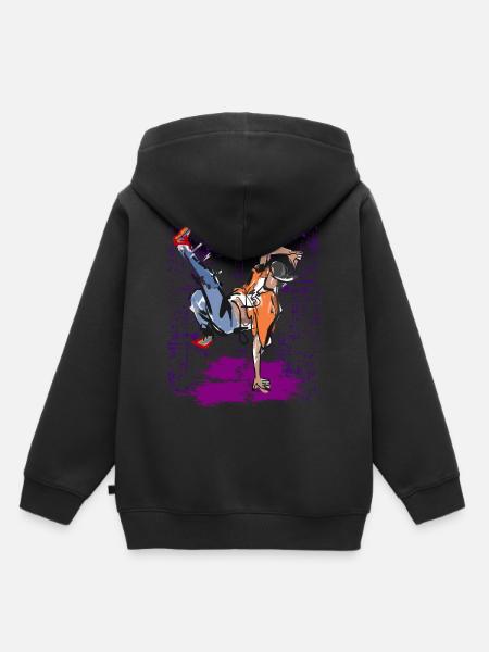 Breakdance Hip Hop Music Rhythm - Sweat Premium à capuche enfant bio - noir