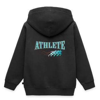 Athlète de gymnastique sport course à pied course à pied - Sweat Premium à capuche enfant bio - noir - Dos - AI Model Kid Male (0cm)