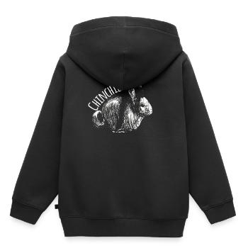 Rongeur chinchilla - Sweat Premium à capuche enfant bio - noir - Dos - AI Model Kid Male (0cm)