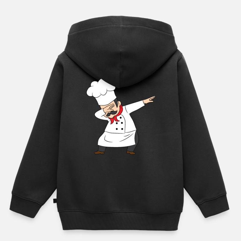 Chef, Chef, Chef, Pizza maker, Dab - Kids Premium Organic Hoodie - black