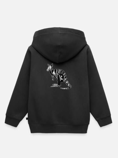 Känguru Australien - Kinder Premium Organic Hoodie - Schwarz