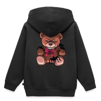 Horror Teddy Spinnen böse Bär satanisch - Kinder Premium Organic Hoodie - Schwarz - Hinten - AI Model Kid Male (0cm)