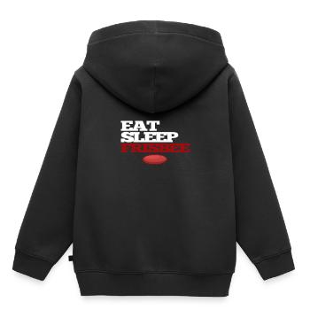 Frisbee - Kinder Premium Organic Hoodie - Schwarz - Hinten - AI Model Kid Male (0cm)