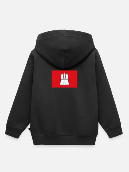 Hamburg - Kinder Premium Organic Hoodie - Schwarz