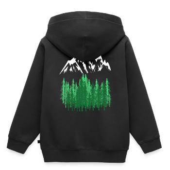 Montagnes Alpinisme Alpes Montagnes de montagne - Sweat Premium à capuche enfant bio - noir - Dos - AI Model Kid Male (0cm)