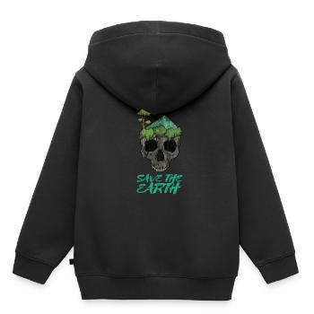 Earthday Erde und Naturschutz - Kinder Premium Organic Hoodie - Schwarz - Hinten - AI Model Kid Male (0cm)