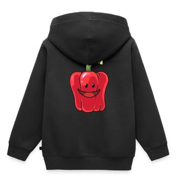 Poivrons poivrons légumes végétal alimentaire - Sweat Premium à capuche enfant bio - noir - Dos - AI Model Kid Male (0cm)