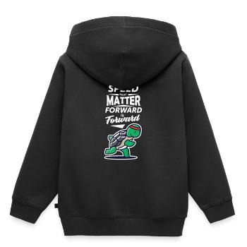 Ihre Geschwindigkeit zählt nicht zum Motivation-Geschenk - Kinder Premium Organic Hoodie - Schwarz - Hinten - AI Model Kid Male (0cm)