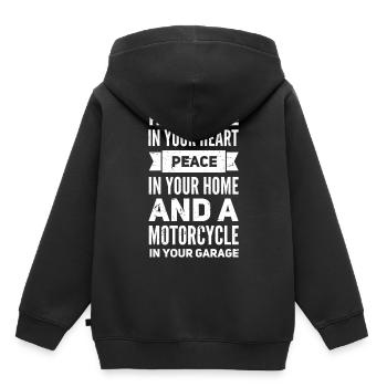 Motorrad Fahrer Biker Spruch Chopper Geschenk - Kinder Premium Organic Hoodie - Schwarz - Hinten - AI Model Kid Male (0cm)