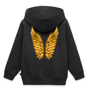 Angel Wings Gold Golden Wings Angel Angel Wings - Kids Premium Organic Hoodie - black - Back - AI Model Kid Male (0cm)
