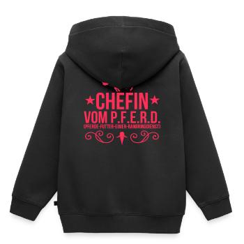 chevaux - Sweat Premium à capuche enfant bio - noir - Dos - AI Model Kid Male (0cm)