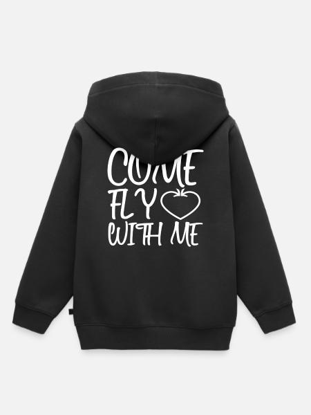 Flugzeug - Kinder Premium Organic Hoodie - Schwarz