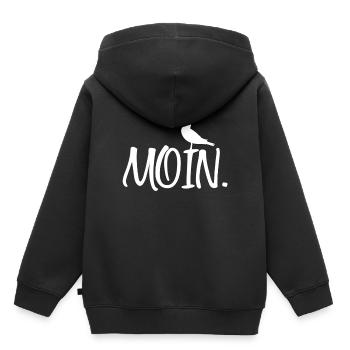 Moin - Kinder Premium Organic Hoodie - Schwarz - Hinten - AI Model Kid Male (0cm)