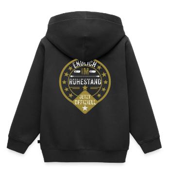 Rente - Kinder Premium Organic Hoodie - Schwarz - Hinten - AI Model Kid Male (0cm)