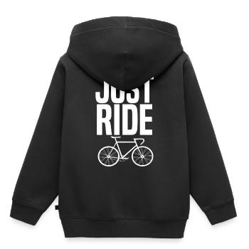 Radsport - Kinder Premium Organic Hoodie - Schwarz - Hinten - AI Model Kid Male (0cm)