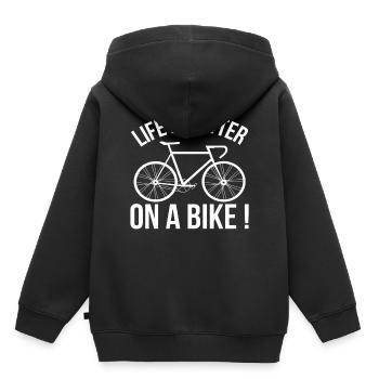 coureur - Sweat Premium à capuche enfant bio - noir - Dos - AI Model Kid Male (0cm)