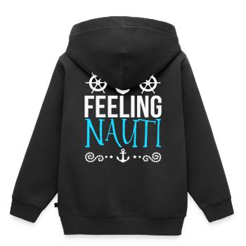 Boot - Kinder Premium Organic Hoodie - Schwarz - Hinten - AI Model Kid Male (0cm)
