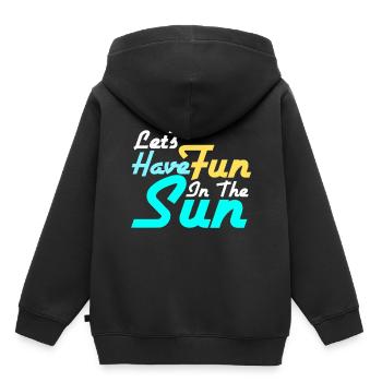 Sonne - Kinder Premium Organic Hoodie - Schwarz - Hinten - AI Model Kid Male (0cm)