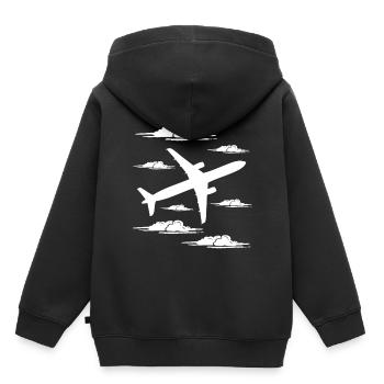 pilote - Sweat Premium à capuche enfant bio - noir - Dos - AI Model Kid Male (0cm)