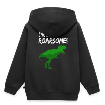 T-Rex - Kids Premium Organic Hoodie - black - Back - AI Model Kid Male (0cm)