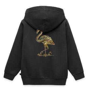 Flamingo - Sweat Premium à capuche enfant bio - noir - Dos - AI Model Kid Male (0cm)
